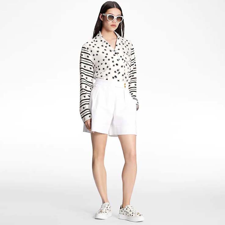 Louis Vuitton LV Unisex Time Out Sneaker Black White Printed Canvas Rubber Outsole