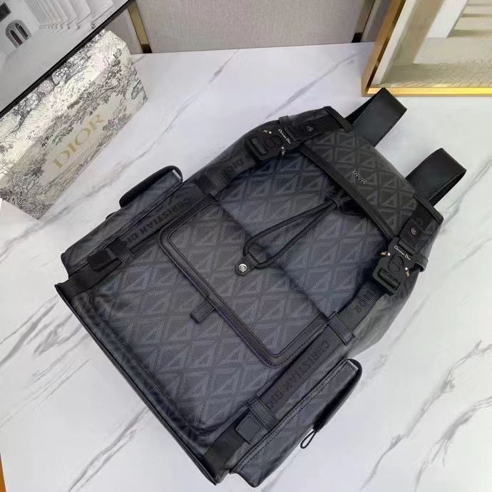 dior unisex cd hit the road backpack black cd Di*m*nd canvas