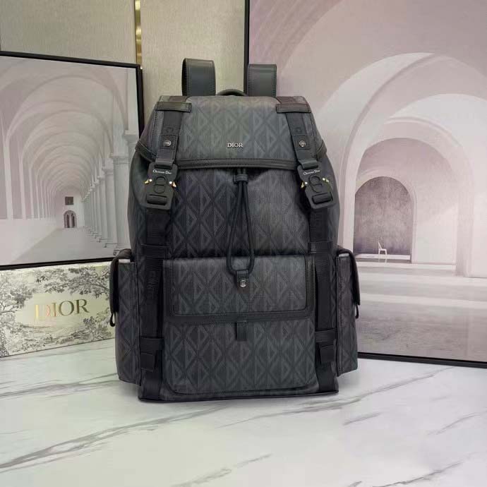 dior unisex cd hit the road backpack black cd Di*m*nd canvas