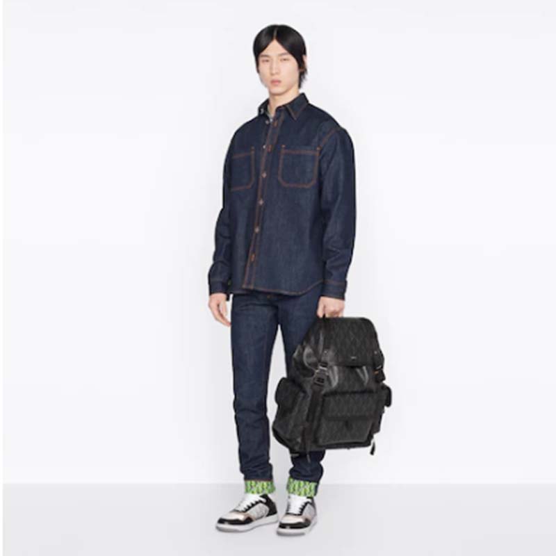 dior unisex cd hit the road backpack black cd Di*m*nd canvas