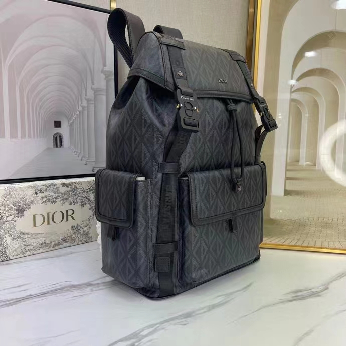 dior unisex cd hit the road backpack black cd Di*m*nd canvas