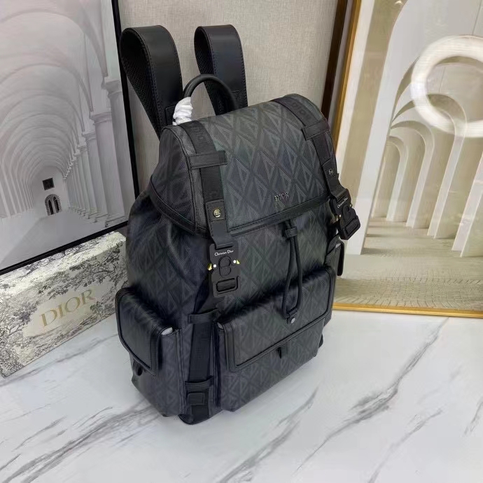 dior unisex cd hit the road backpack black cd Di*m*nd canvas