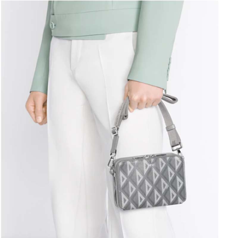 dior unisex cd messenger pouch dior gray cd Di*m*nd canvas