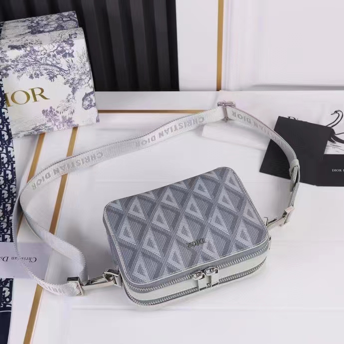 dior unisex cd messenger pouch dior gray cd Di*m*nd canvas