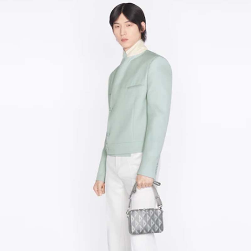 dior unisex cd messenger pouch dior gray cd Di*m*nd canvas