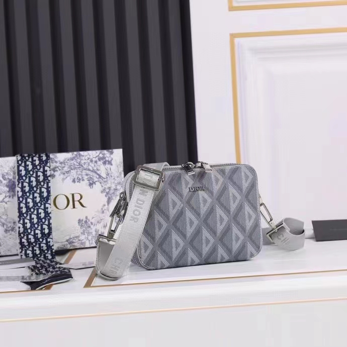dior unisex cd messenger pouch dior gray cd Di*m*nd canvas