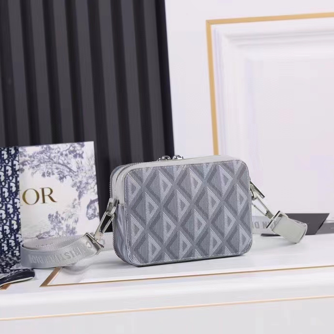 dior unisex cd messenger pouch dior gray cd Di*m*nd canvas