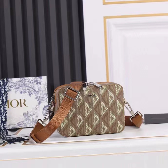 dior unisex cd messenger pouch natural cd Di*m*nd canvas