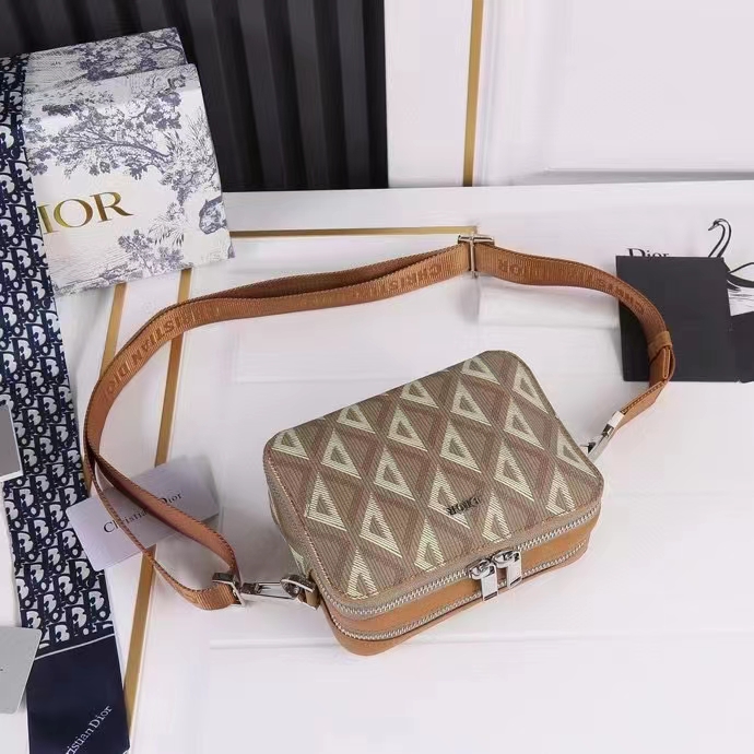 dior unisex cd messenger pouch natural cd Di*m*nd canvas