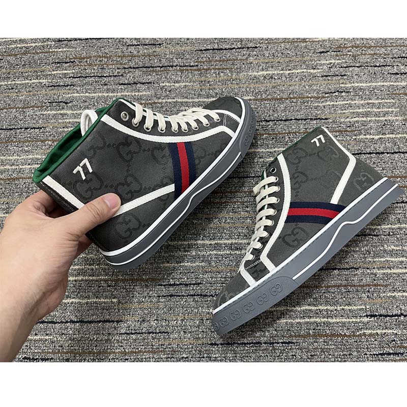 G*u*i men off the grid high top G*u*i tennis 1977 rubber sole flat 2 cm heel