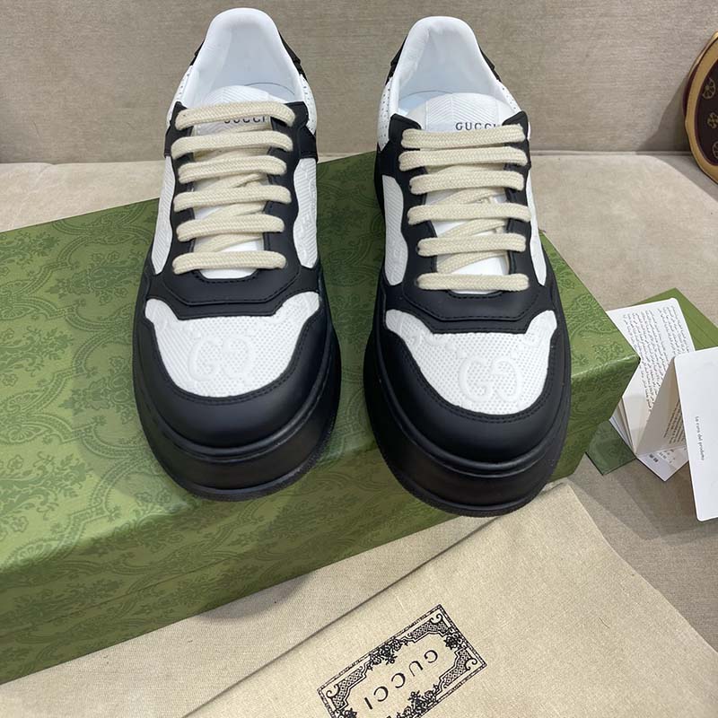 G*u*i unisex ace gg embossed sneaker interlocking g print rubber mid 5.6 cm heel