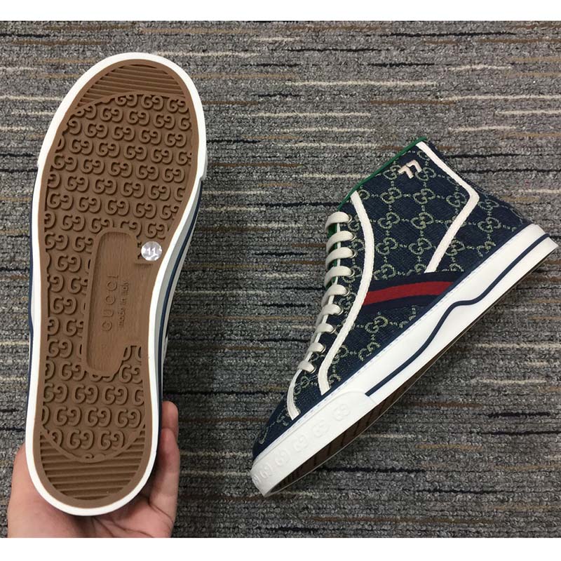 G*u*i unisex G*u*i tennis 1977 sneaker navy rubber sole flat 2 cm heel