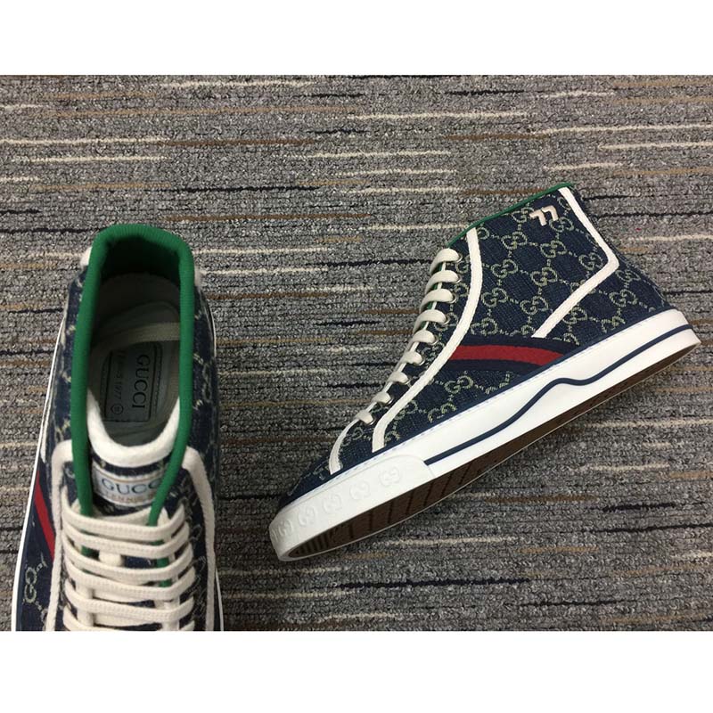 G*u*i unisex G*u*i tennis 1977 sneaker navy rubber sole flat 2 cm heel