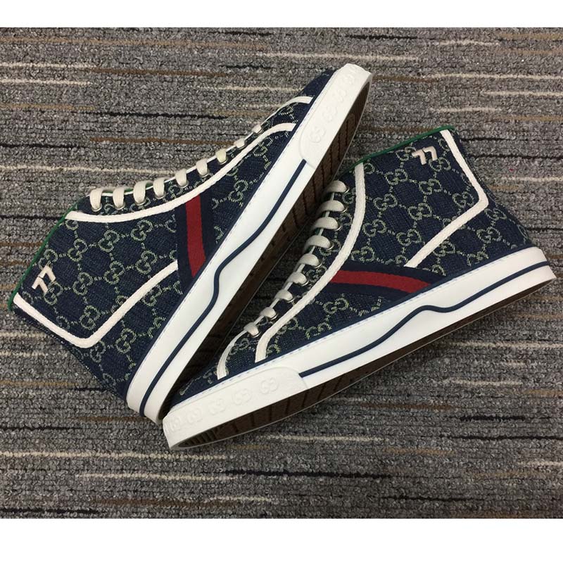 G*u*i unisex G*u*i tennis 1977 sneaker navy rubber sole flat 2 cm heel