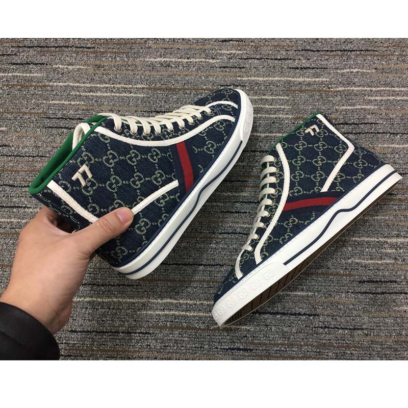 G*u*i unisex G*u*i tennis 1977 sneaker navy rubber sole flat 2 cm heel