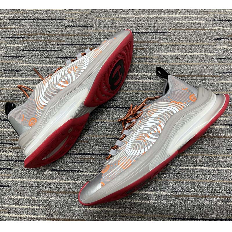 G*u*i unisex run sneaker grey orange gg technical knit fabric rubber interlocking g
