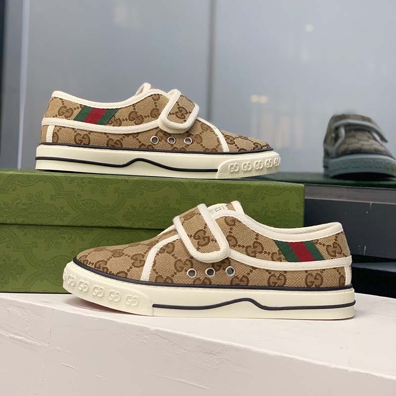 G*u*i unisex tennis 1977 sneaker beige ebony jumbo gg canvas low 3 cm heel