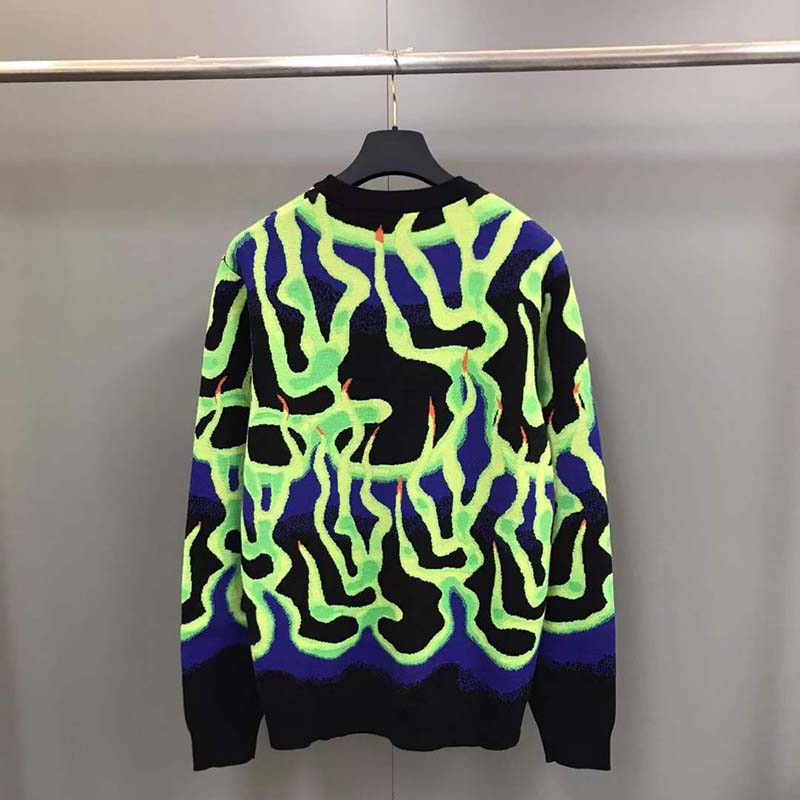 Louis Vuitton LV Women Graphic Crewneck Wool Green Blue Black Multicolor Regular Fit