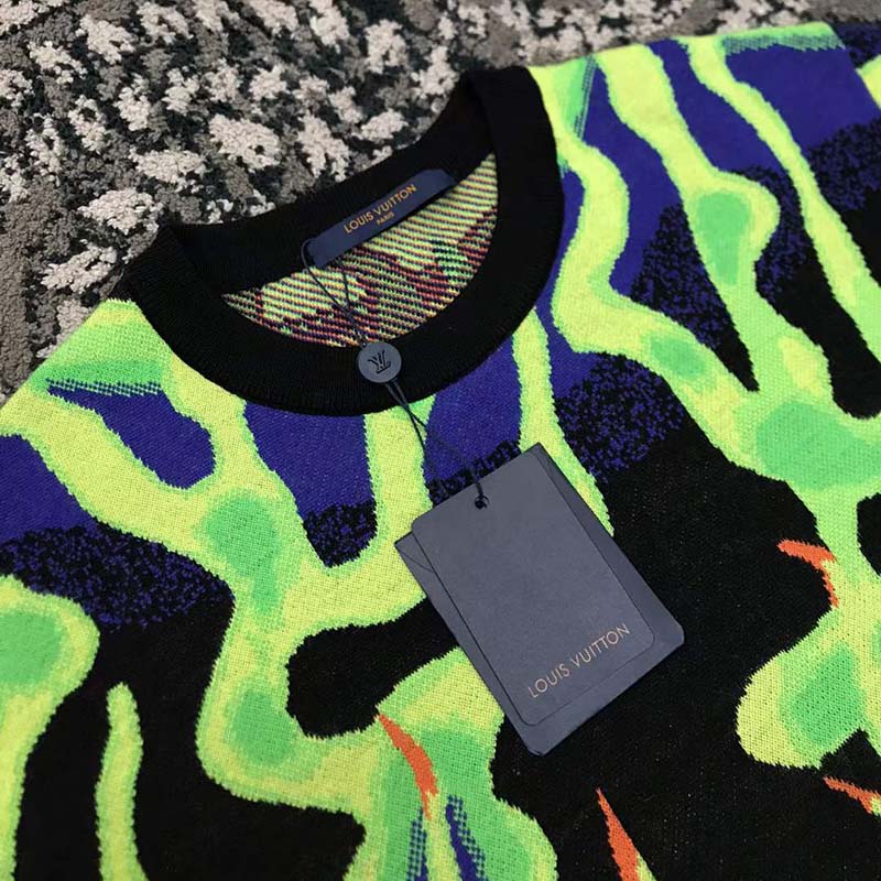 Louis Vuitton LV Women Graphic Crewneck Wool Green Blue Black Multicolor Regular Fit