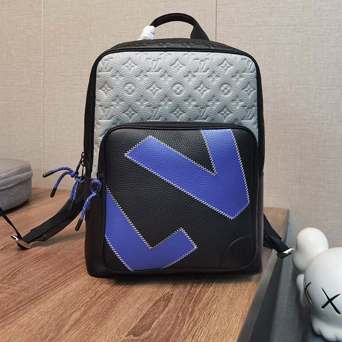 Louis Vuitton LV Unisex Dean Backpack Gray Taurillon Cowhide Leather