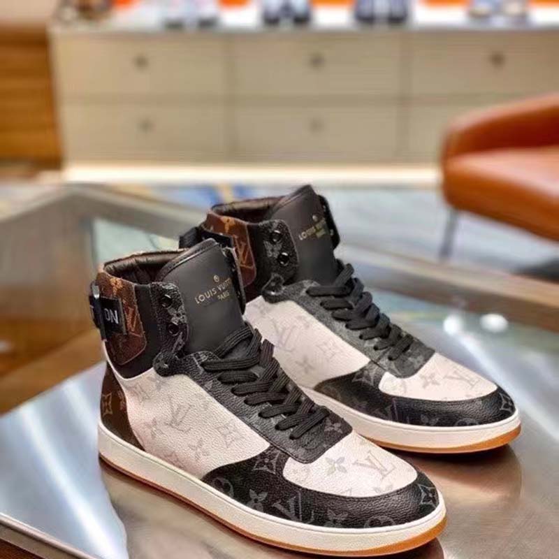 Louis Vuitton LV Unisex Rivoli Sneaker Boot Monogram Canvas Rubber Outsole