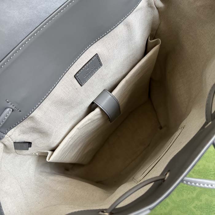 G*u*i gg unisex gg embossed backpack grey gg embossed leather