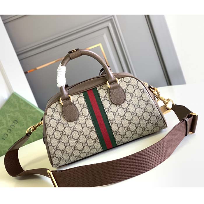 G*u*i gg women ophidia medium gg top handle bag beige ebony supreme