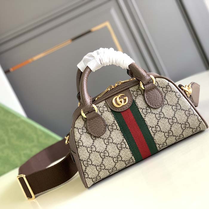 G*u*i gg women ophidia mini gg top handle bag beige ebony supreme
