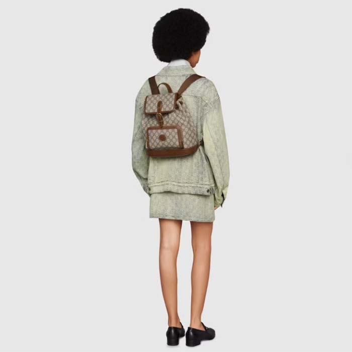 G*u*i unisex backpack interlocking g beige beige ebony gg supreme canvas