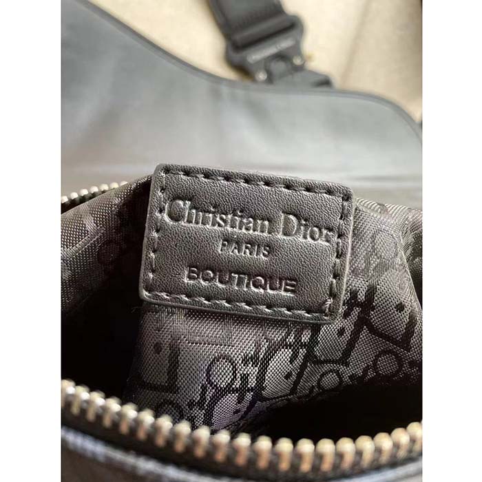 dior unisex cd saddle bag black cd Di*m*nd canvas smooth calfskin