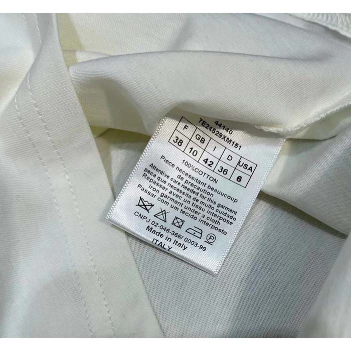 Dior Men CD ‘C’est Non Non Non Et Non’ T-Shirt Ecru Cotton Jersey Linen
