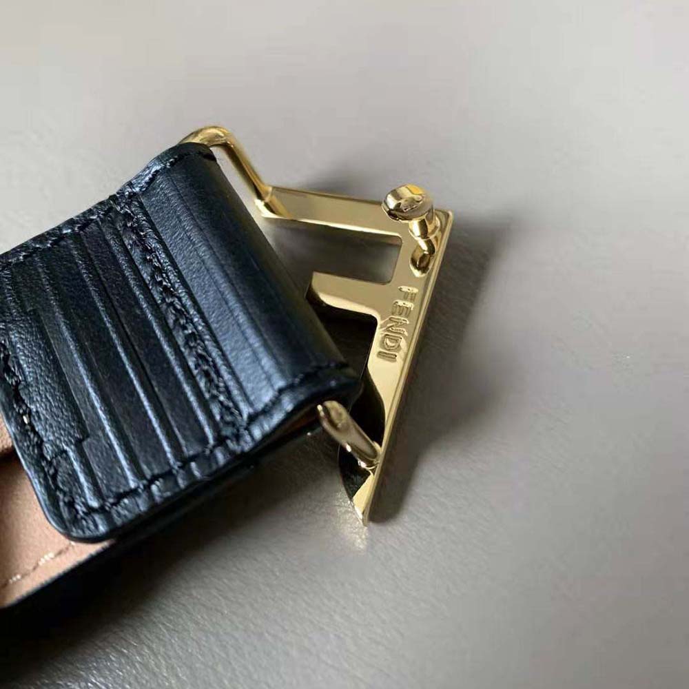 Fendi Men Black Leather Belt
