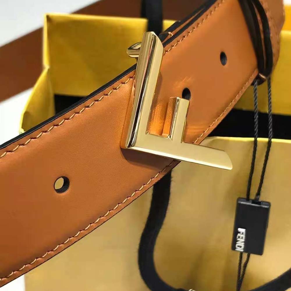 Fendi Women Brown Leather Belt