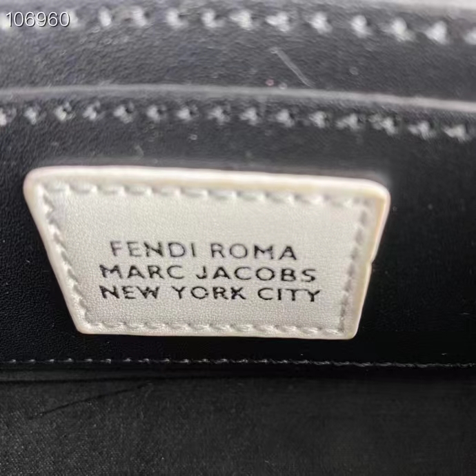 Fendi Women FF Baguette Phone Pouch Two-Tone Leather Fendi Roma Capsule Bag