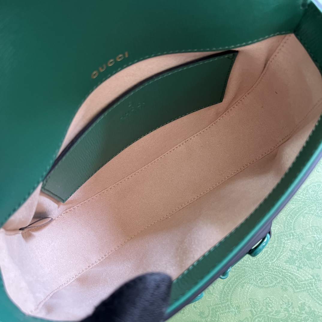 G*u*i gg women horsebit 1955 small shoulder bag green leather horsebit detail