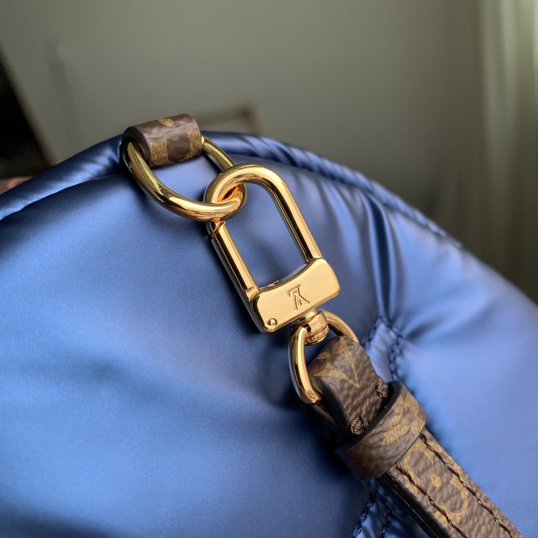 Louis Vuitton LV Unisex Pillow Palm Springs Mini Backpack Navy Blue Recycled Metallic Nylon