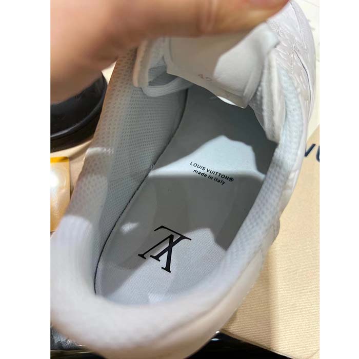 Louis Vuitton LV Unisex Rivoli Sneaker White Mini Monogram Embossed Calf Leather Rubber