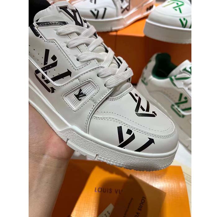 Louis Vuitton Unisex LV Trainer Sneaker Black Mix Sustainable Materials Monogram Flowers