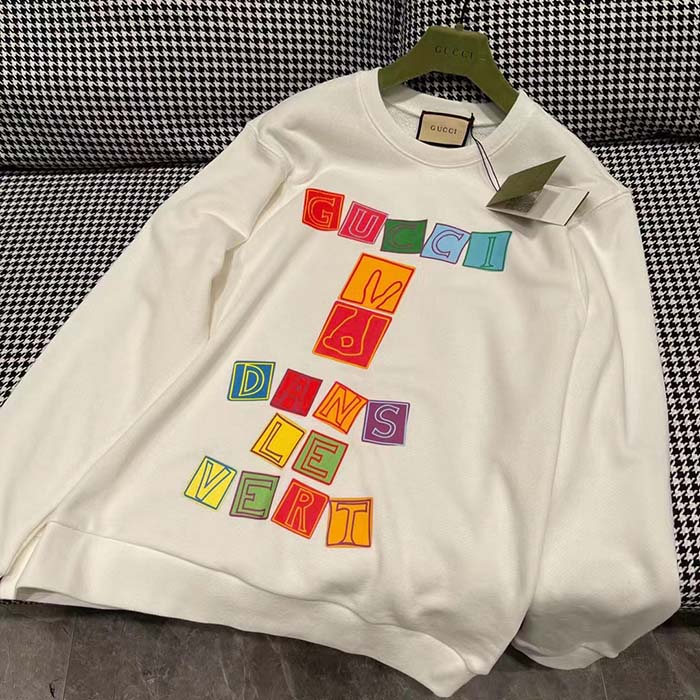 G*u*i women gg cotton jersey sweatshirt crewneck rib cotton long sleeves