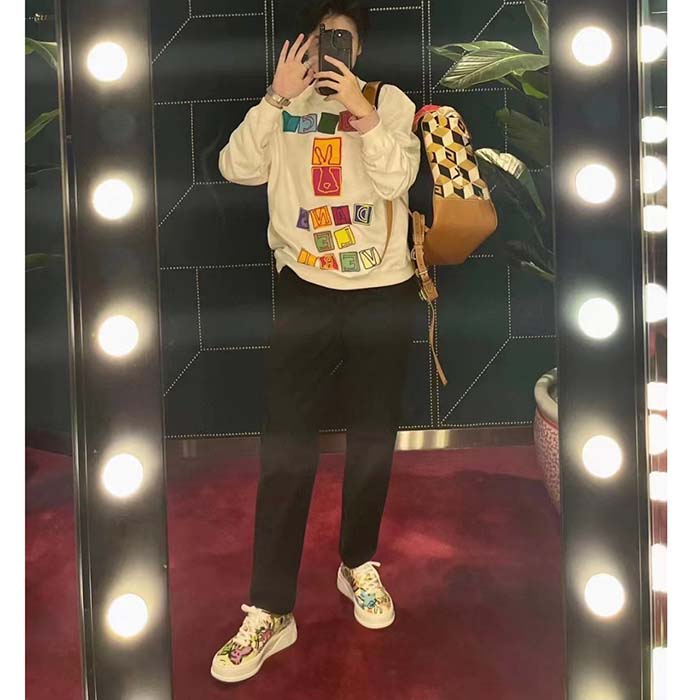 G*u*i women gg cotton jersey sweatshirt crewneck rib cotton long sleeves