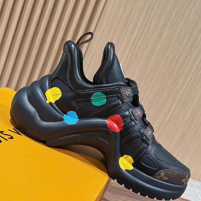 Louis Vuitton Unisex LV x YK Archlight Sneaker Black Calf Leather Oversized Rubber Outsole