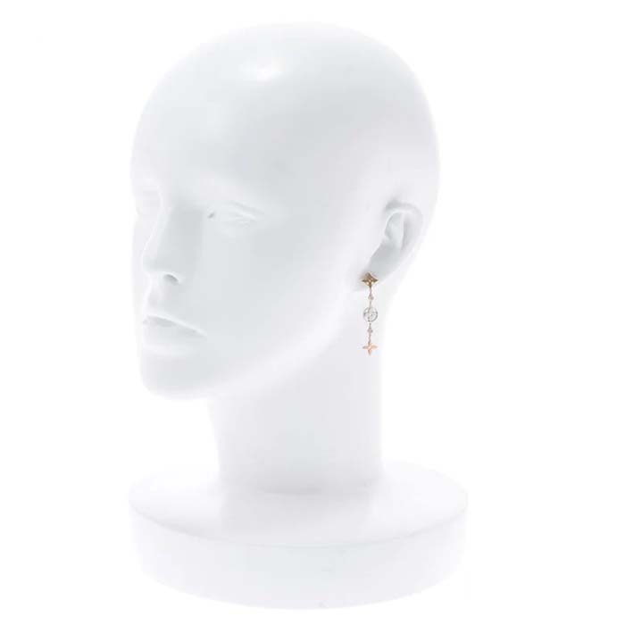 louis vuitton women idylle blossom long earrings monogram flowers 3 gold Di*m*nds