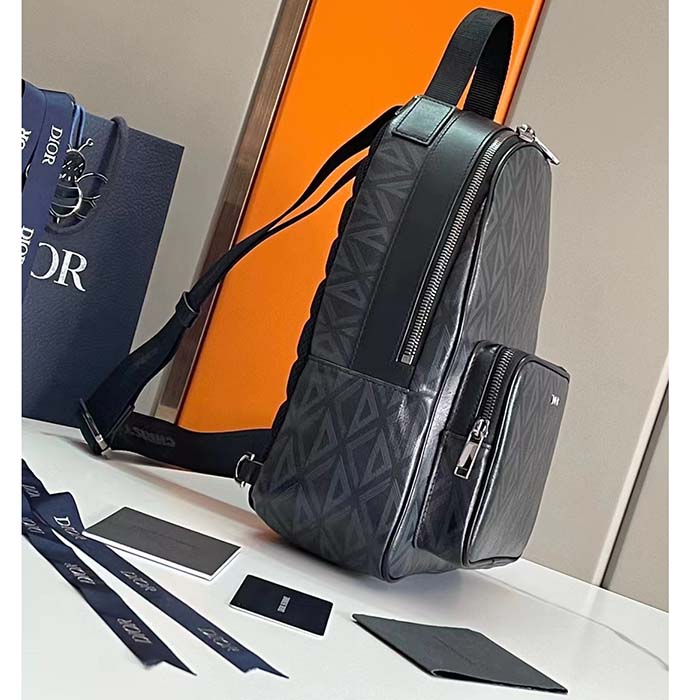dior unisex cd mini rider sling bag black cd Di*m*nd canvas