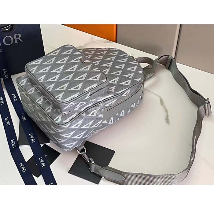 dior unisex cd mini rider sling bag dior gray cd Di*m*nd canvas