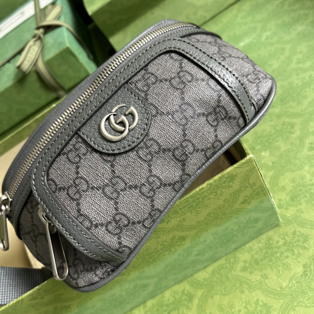G*u*i gg unisex ophidia belt bag grey black gg supreme canvas double g