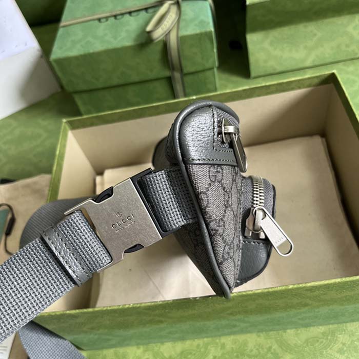 G*u*i gg unisex ophidia belt bag grey black gg supreme canvas double g