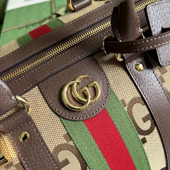 G*u*i unisex jumbo gg large duffle bag camel ebony canvas double g
