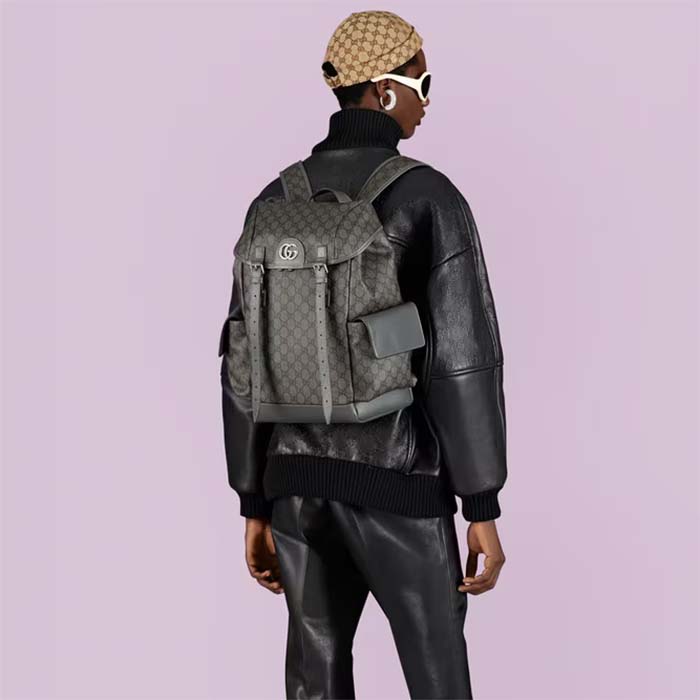 G*u*i unisex ophidia gg medium backpack grey black gg supreme canvas