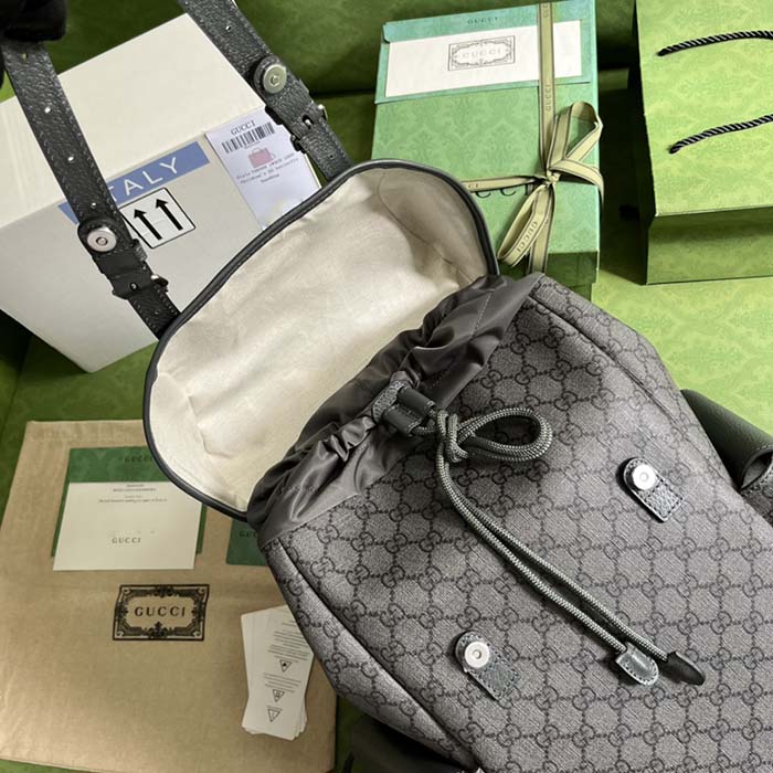 G*u*i unisex ophidia gg medium backpack grey black gg supreme canvas