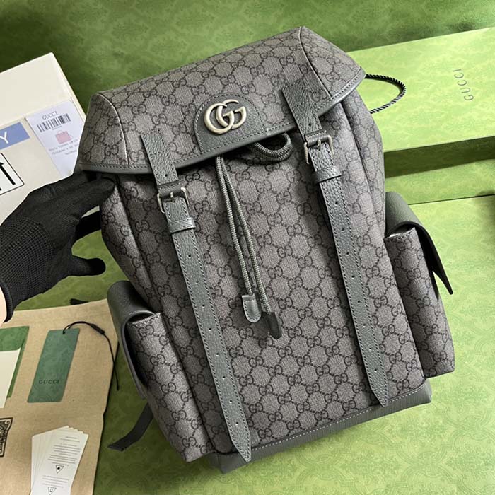 G*u*i unisex ophidia gg medium backpack grey black gg supreme canvas